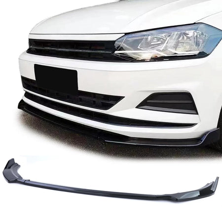 Spoiler Anteriore Sportivo Lucido Nero per Volkswagen Polo Vi 2G Aw dal 17