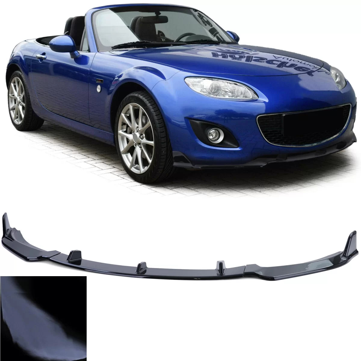 Spoiler Anteriore Lucido Nero per Mazda MX5 Nc Facelift 2008-2014