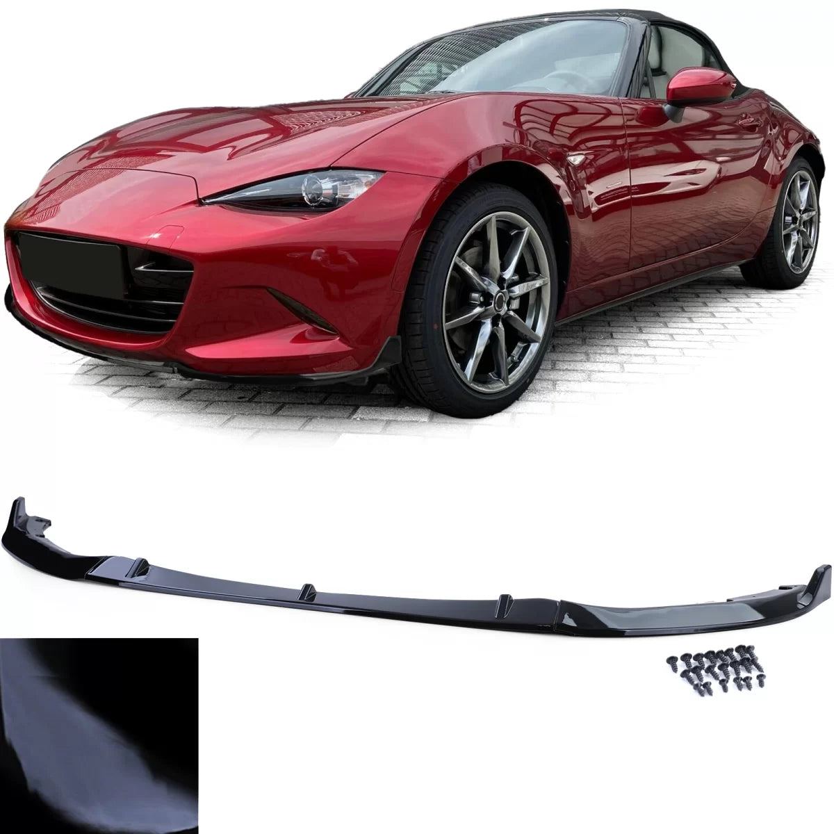 Spoiler Anteriore Nero Lucido per Mazda MX5 Nd dal 2015