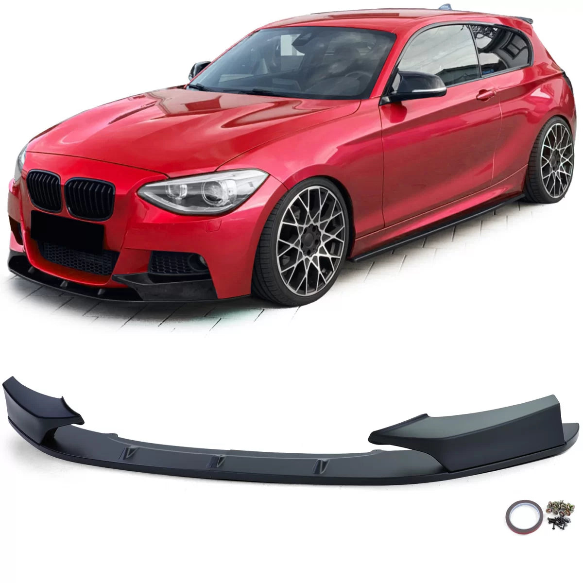 Spoiler Anteriore Nero Opaco per BMW Serie 1 F20 10-14
