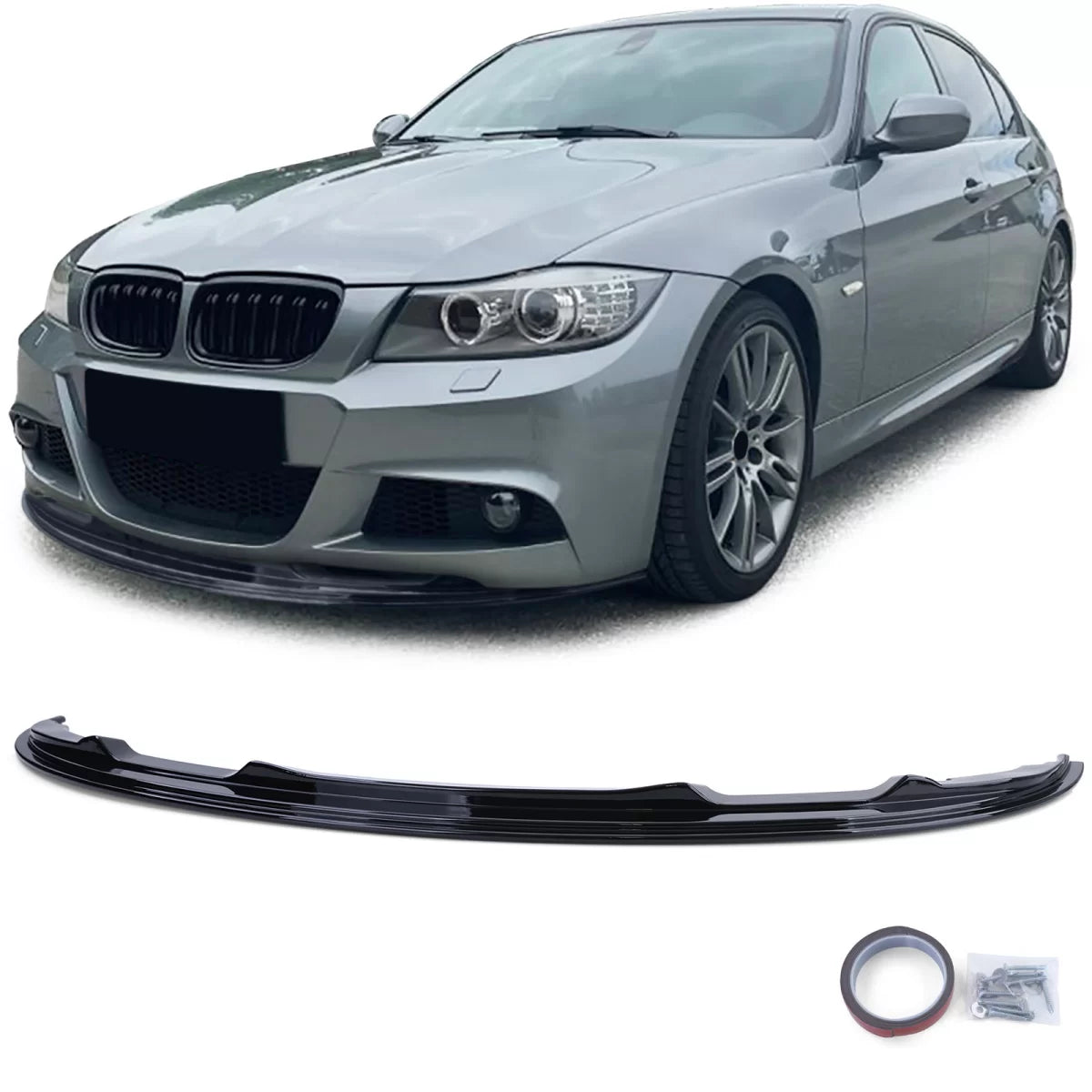 Spoiler Anteriore Lucido Nero per BMW Serie 3 E90 E91 2008-2012