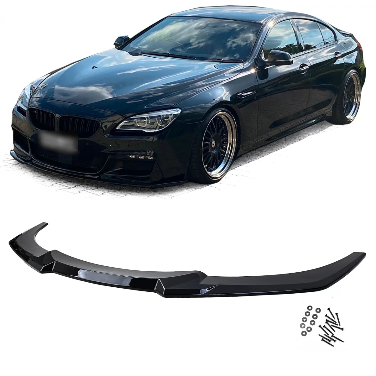 Spoiler Anteriore Lucido Nero per BMW Serie 6 F06 F12 F13