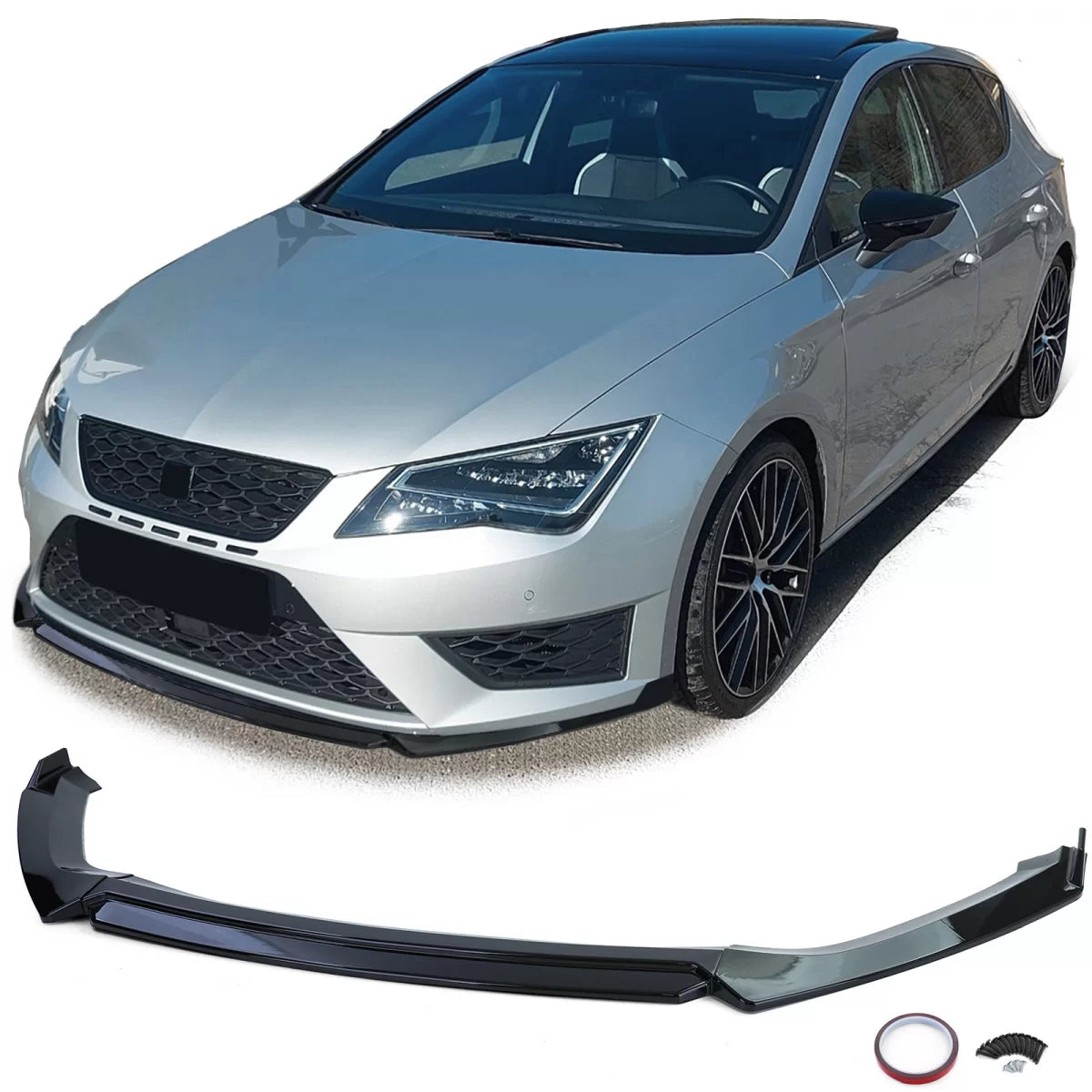 Spoiler Anteriore Lucido Nero Seat Leon Cupra 5F 12-20