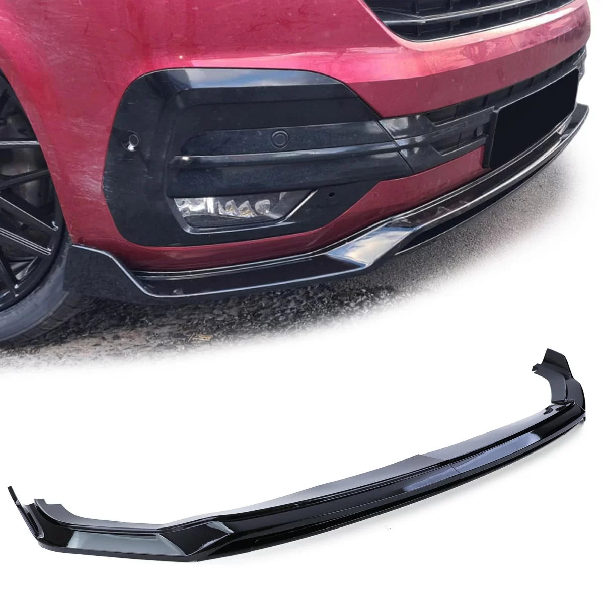 Spoiler Anteriore con Splitter e Griglia Nero Lucido per VW Bus T6.1 dal 19