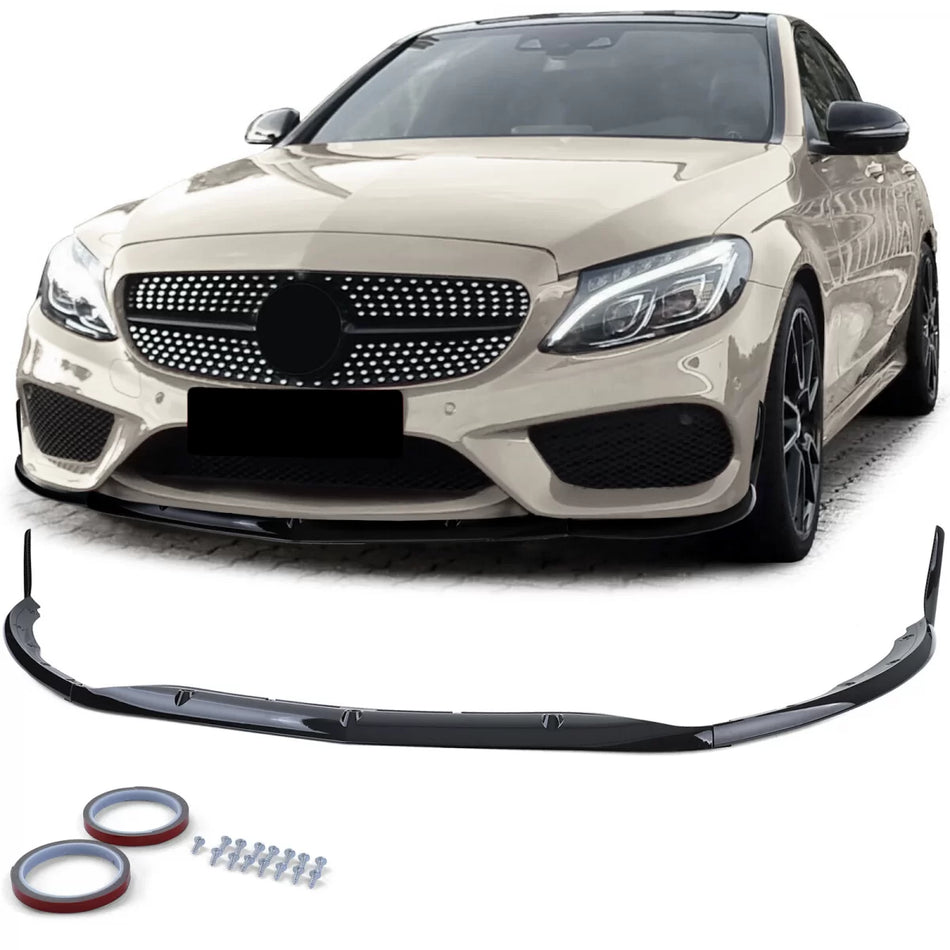 Spoiler Anteriore Sportivo Nero Lucido per Mercedes C S205 W205 14-21