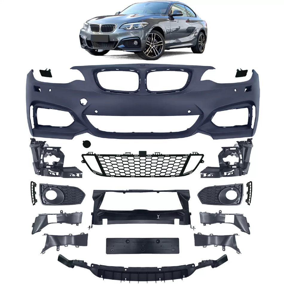 Paraurti Anteriore Sportivo Sport 2 con Accessori per BMW Serie 2 F22 F23 13-17