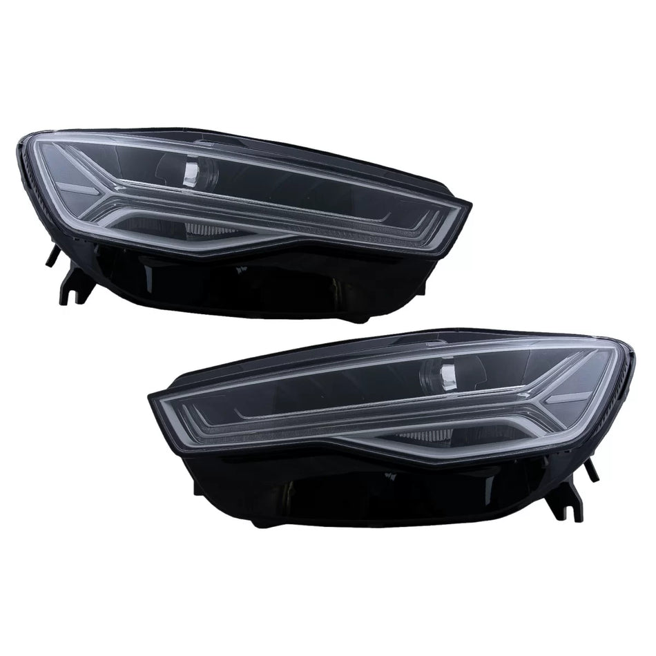 Fari Full LED Anteriori con Frecce Dinamiche per Audi A6 4G C7 2011-2018