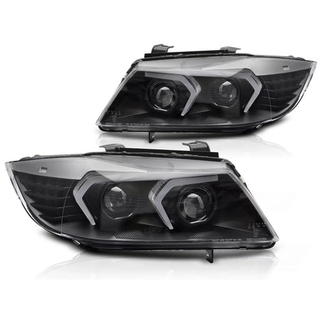 Fari Full LED Neri Anteriori per BMW E90 E91 05-08