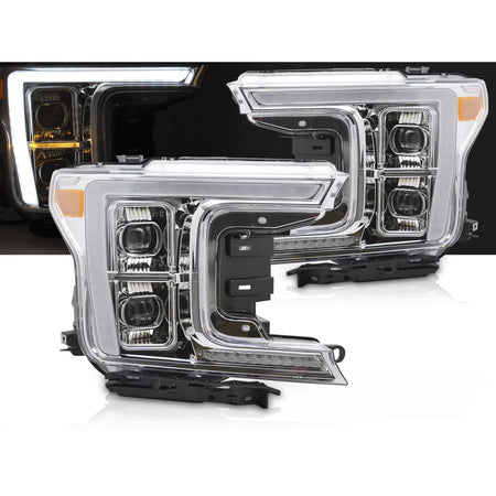 Fari Full LED Cromati Anteriori per Ford F150 MK13 2017-2020