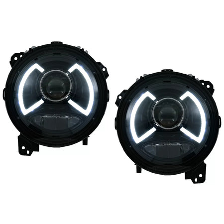 Fari Full LED Anteriori con Barra Luminosa per Jeep Wrangler Jl Jl Unlimited