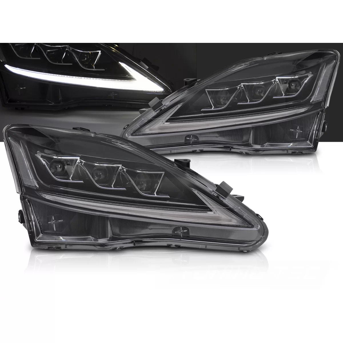 Fari Full LED Anteriori Neri per Lexus Is 2006-2013