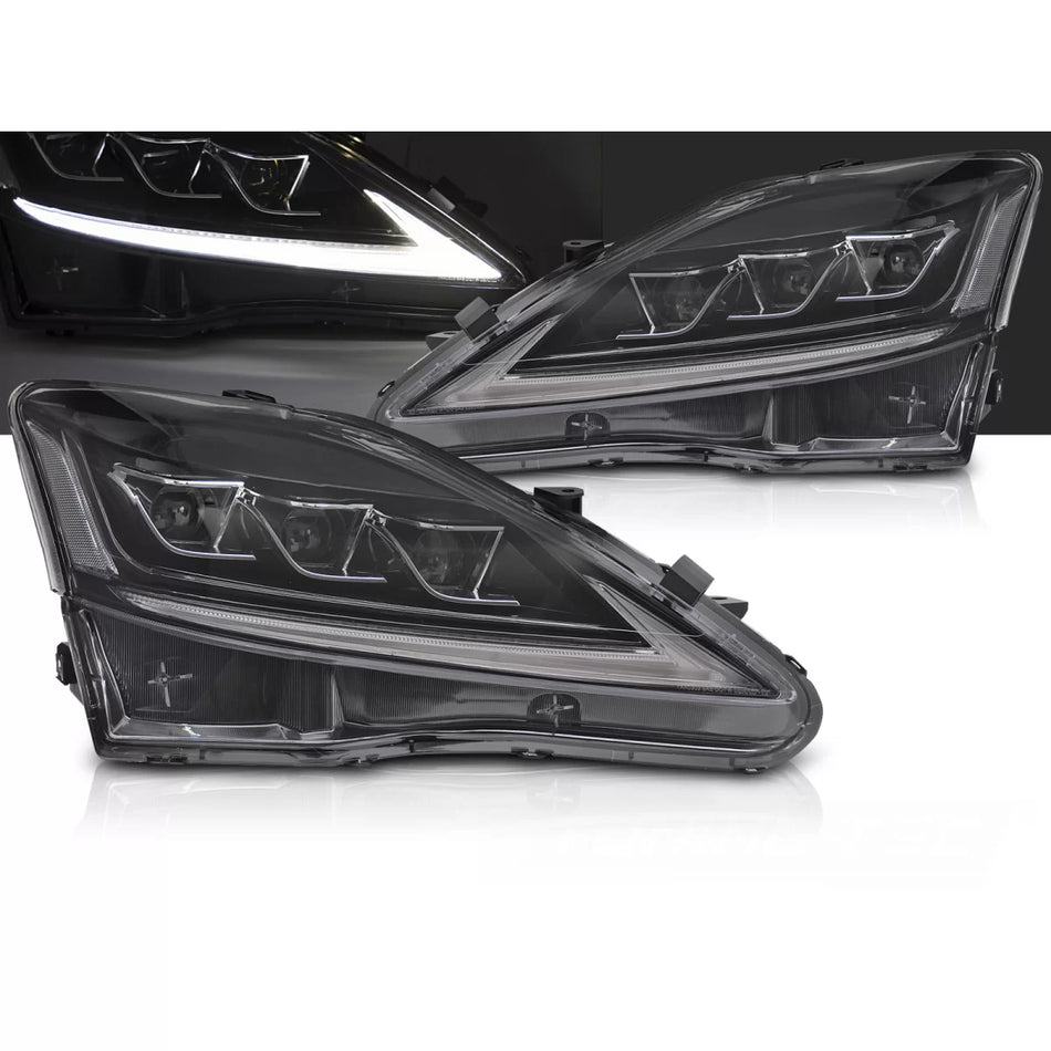 Fari Full LED Anteriori Neri per Lexus Is 2006-2013