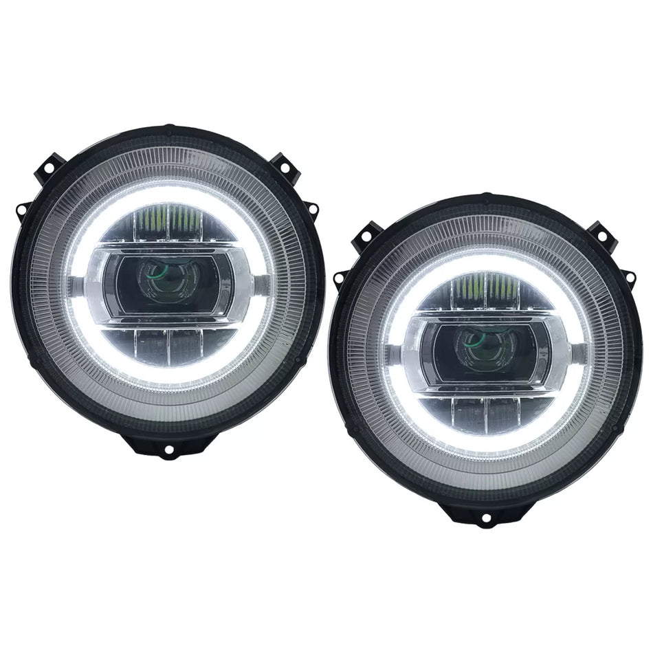 Fari Full LED Anteriori Cromati per Mercedes Classe G W463 2005-2017 Facelift