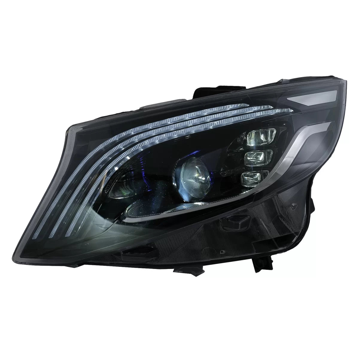 Fari Full LED Anteriori Neri per Mercedes Classe V W447 2016-2020 LHD