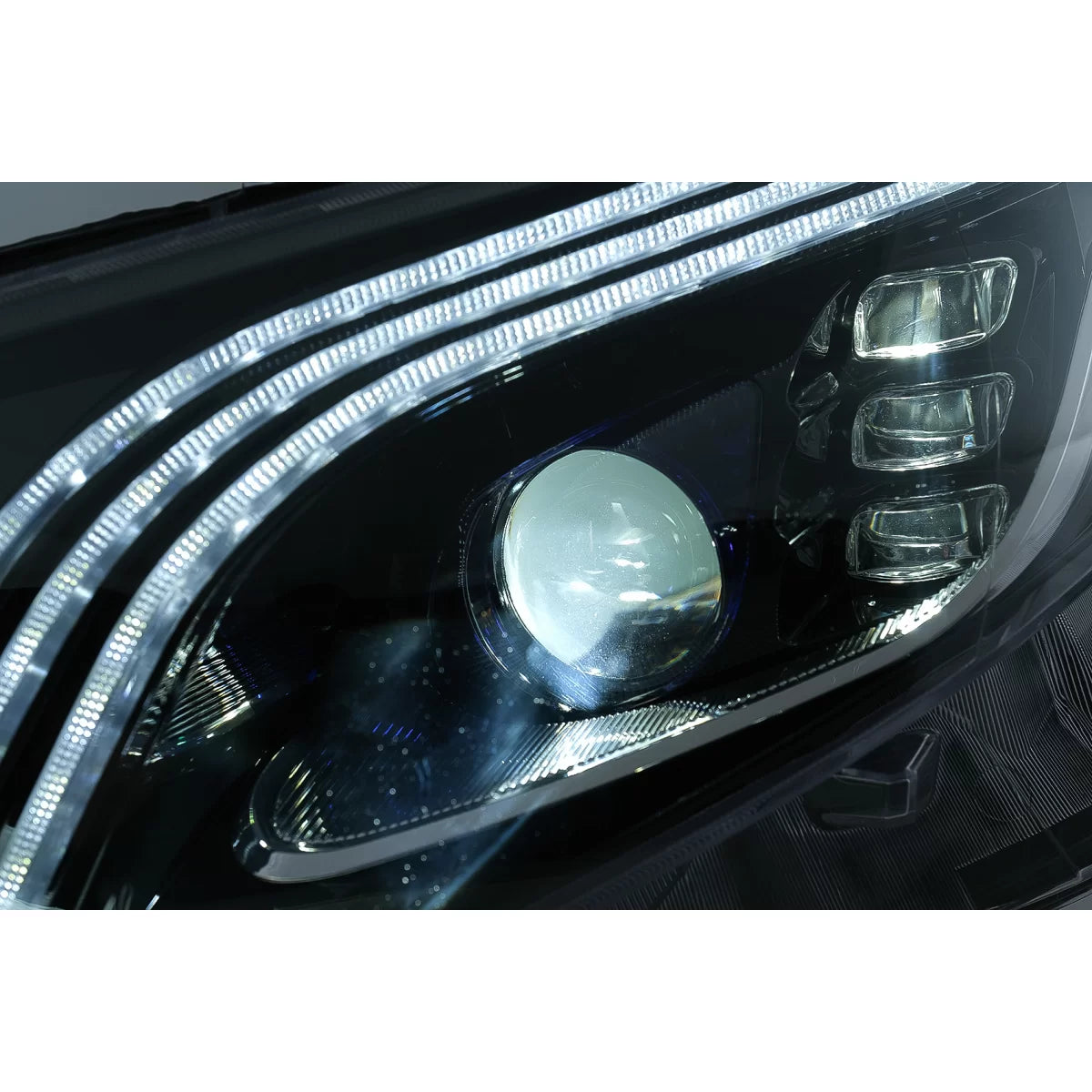 Fari Full LED Anteriori Neri per Mercedes Classe V W447 2016-2020 LHD