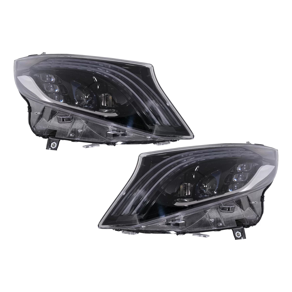 Fari Full LED Anteriori Neri per Mercedes Classe V W447 2016-2020 LHD