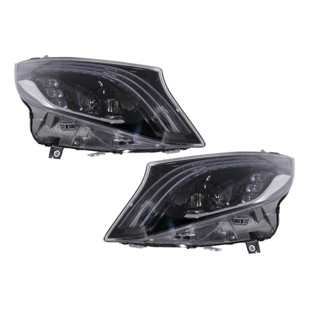 Fari Full LED Anteriori Neri per Mercedes Classe V W447 2016-2020 LHD