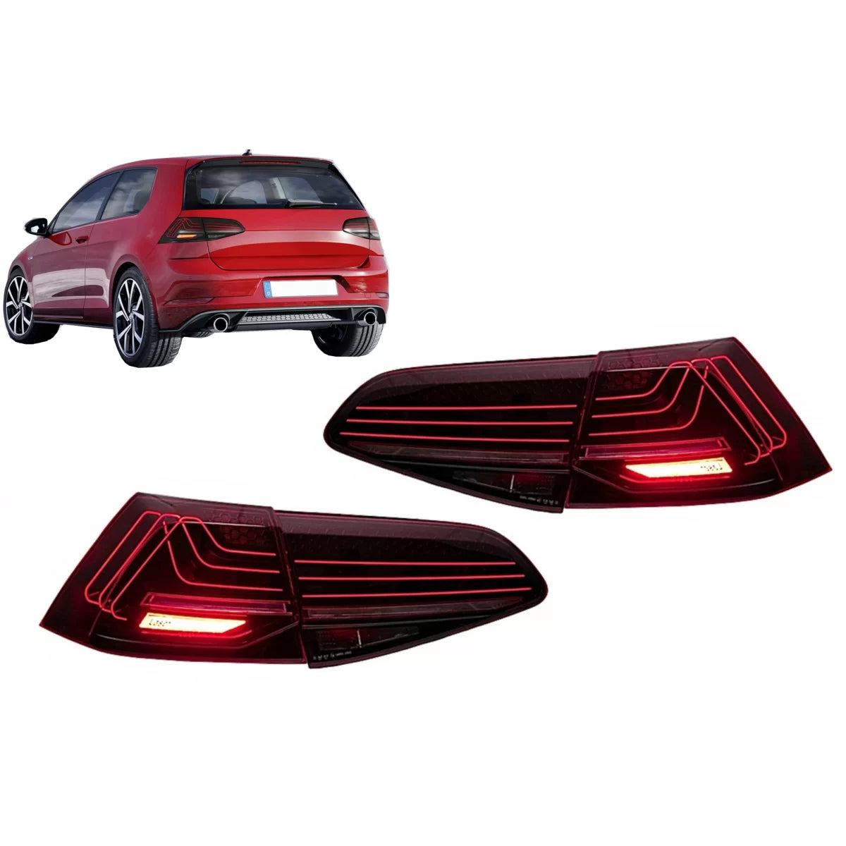 Fanali Posteriori Full LED per Volkswagen Golf 7 7.5 Berlina 5 Porte 2012-2019