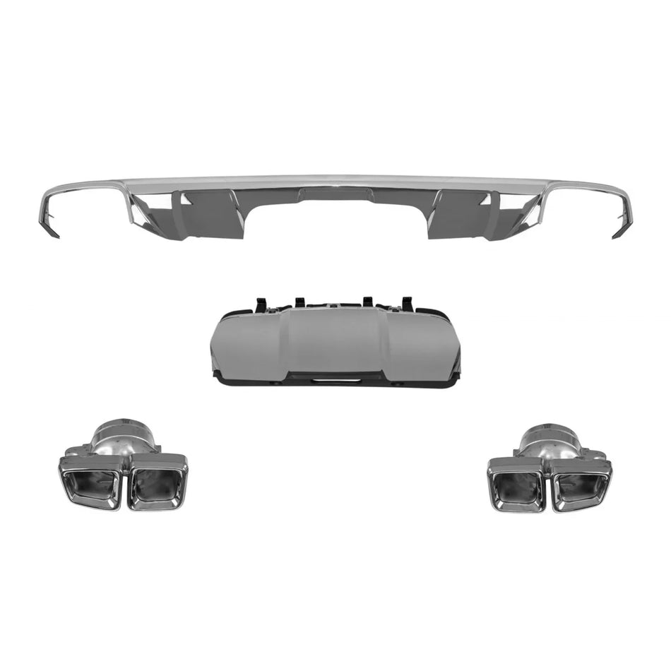 Diffusore Posteriore con Terminali Cromati per Mercedes Gl X166 2012-2015