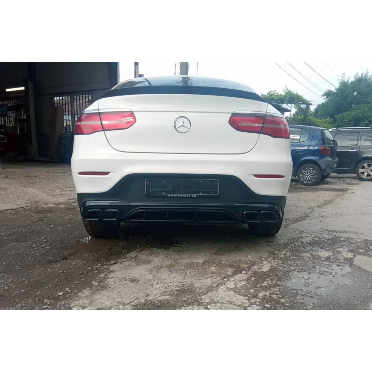 Diffusore Posteriore con Punte Nere per Mercedes GLC Coupe C253 2016-2022