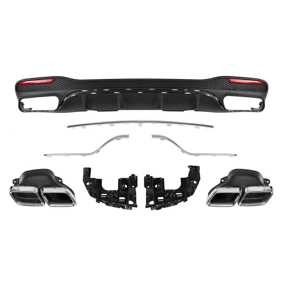 Diffusore Posteriore con Terminali Cromati per Mercedes GLE W166 2015-2019