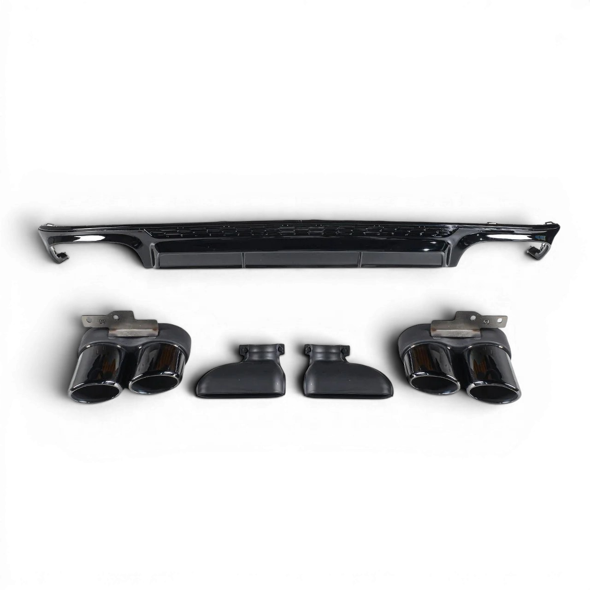 Diffusore Posteriore con Terminali di Scarico 2X2 (nero) per Audi A6 C8