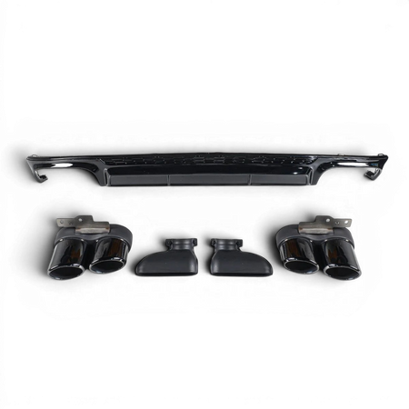 Diffusore Posteriore con Terminali di Scarico 2X2 (nero) per Audi A6 C8
