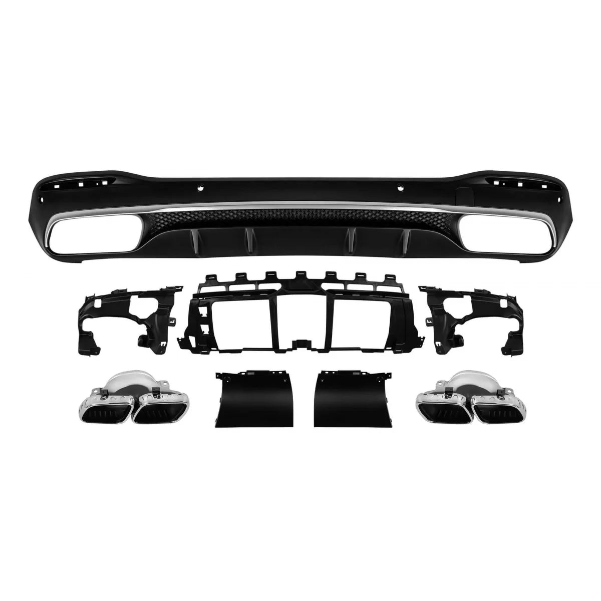 Diffusore Posteriore con Terminali Cromati per Mercedes GLS X167 dal 2019