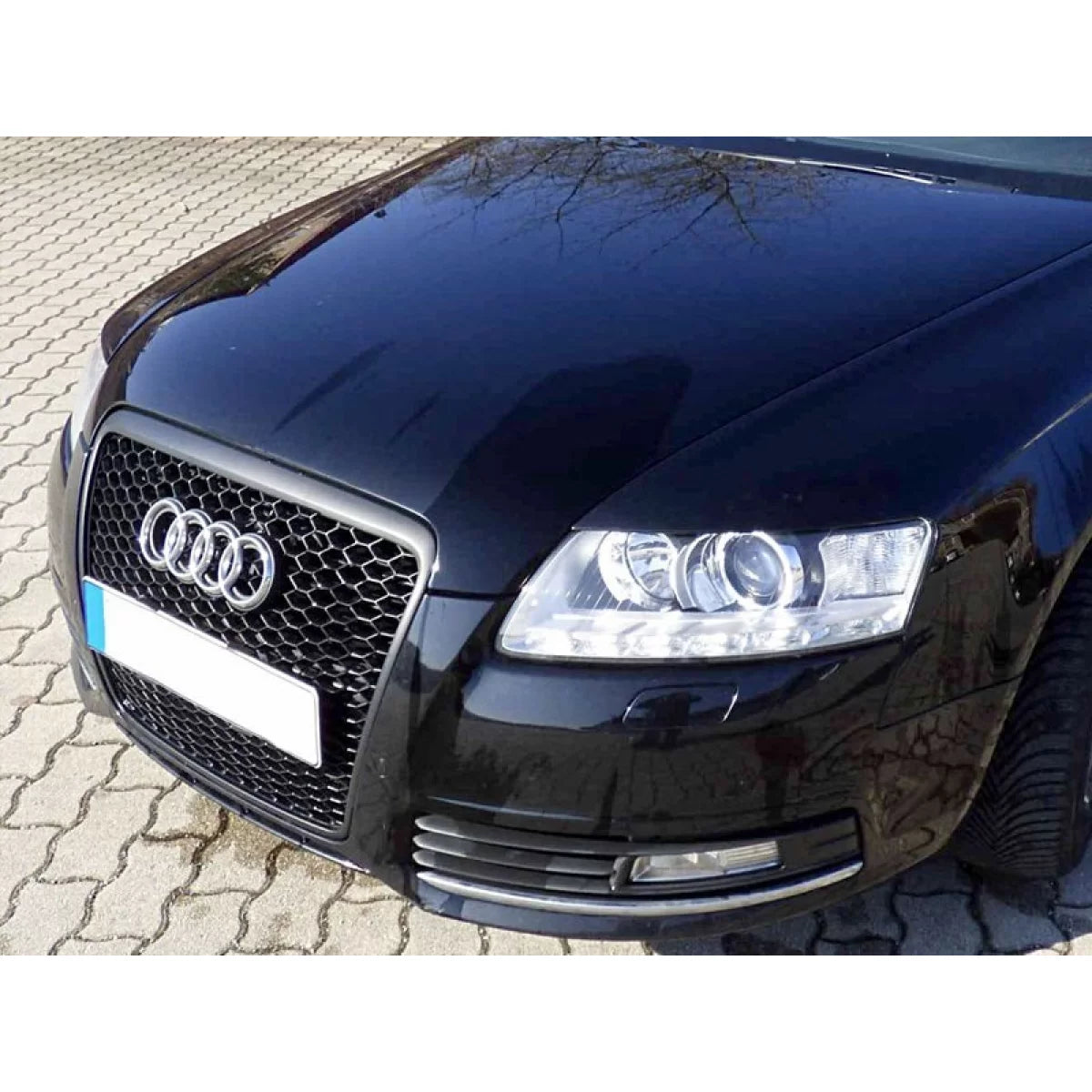 Griglia Anteriore RS Tipo Grigia Nera per Audi A6 C6 Berlina Station Wagon