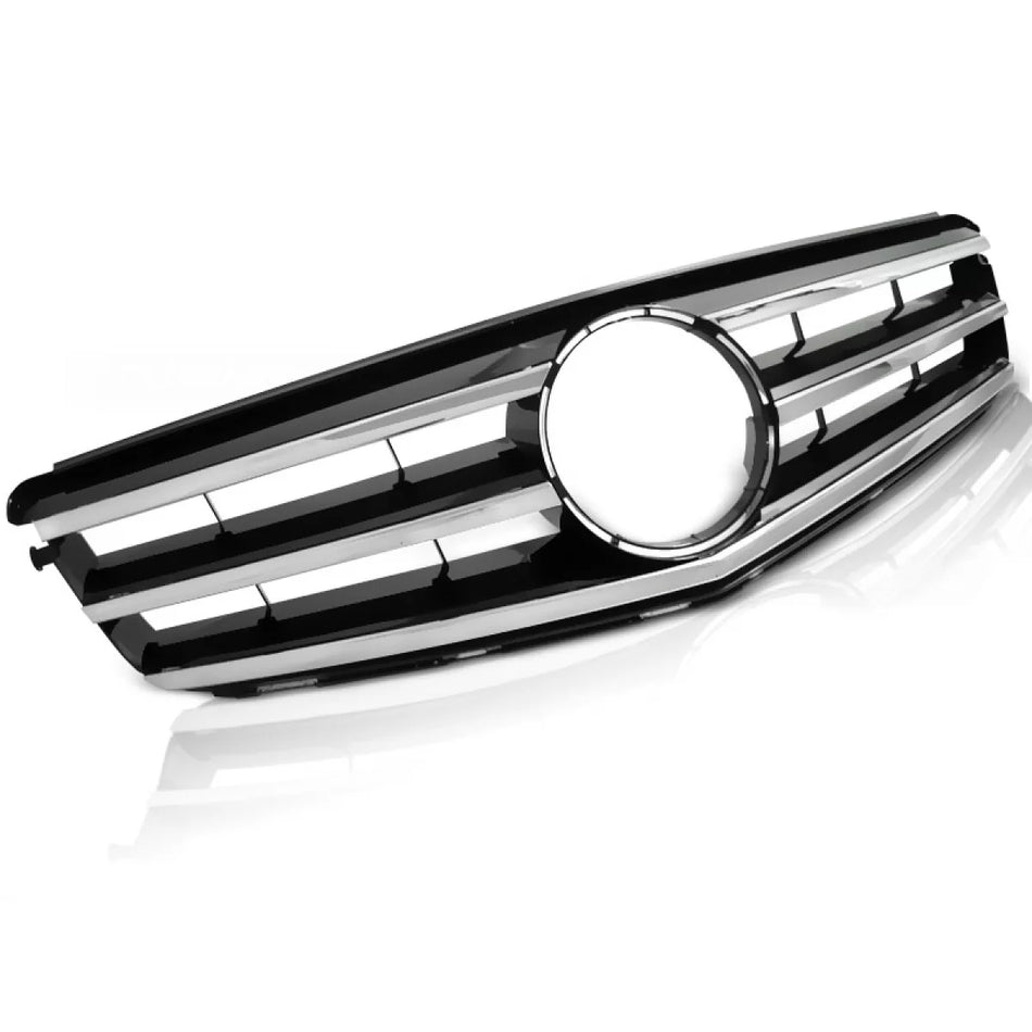 Griglia Cromata Nera Anteriore per Mercedes W204 07-14