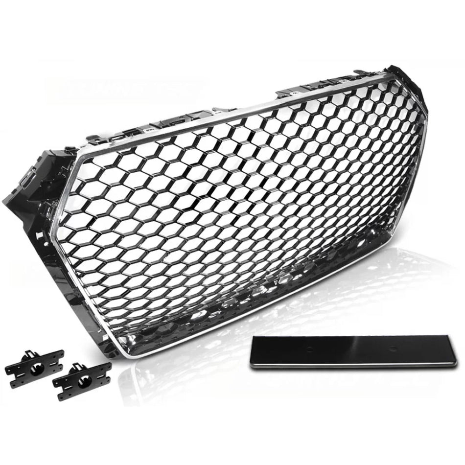 Griglia Sportiva Cromata Nera Anteriore per Audi A4 B9 15-19