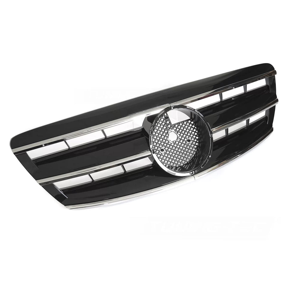 Griglia Sportiva Cromata Nera Anteriore per Mercedes W220 02-05