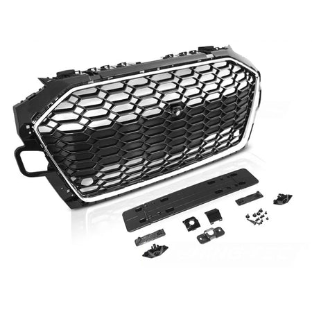 Griglia Sportiva Cromata Nera Anteriore con PDC per Audi A4 B9 20-24