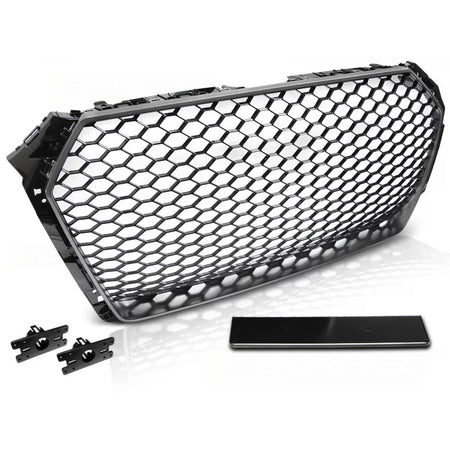 Griglia Sportiva Grigio Opaco Argento per Audi A4 B9 15-19