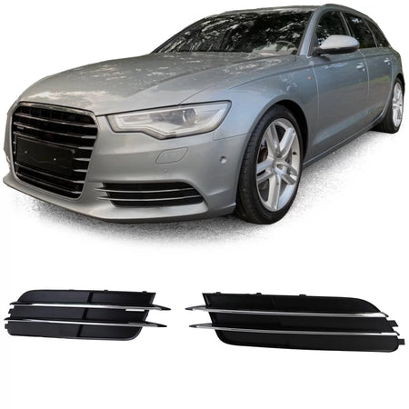 Griglia Cromata Paraurti Anteriore Audi A6 C7 4G 10-14 Senza S-line