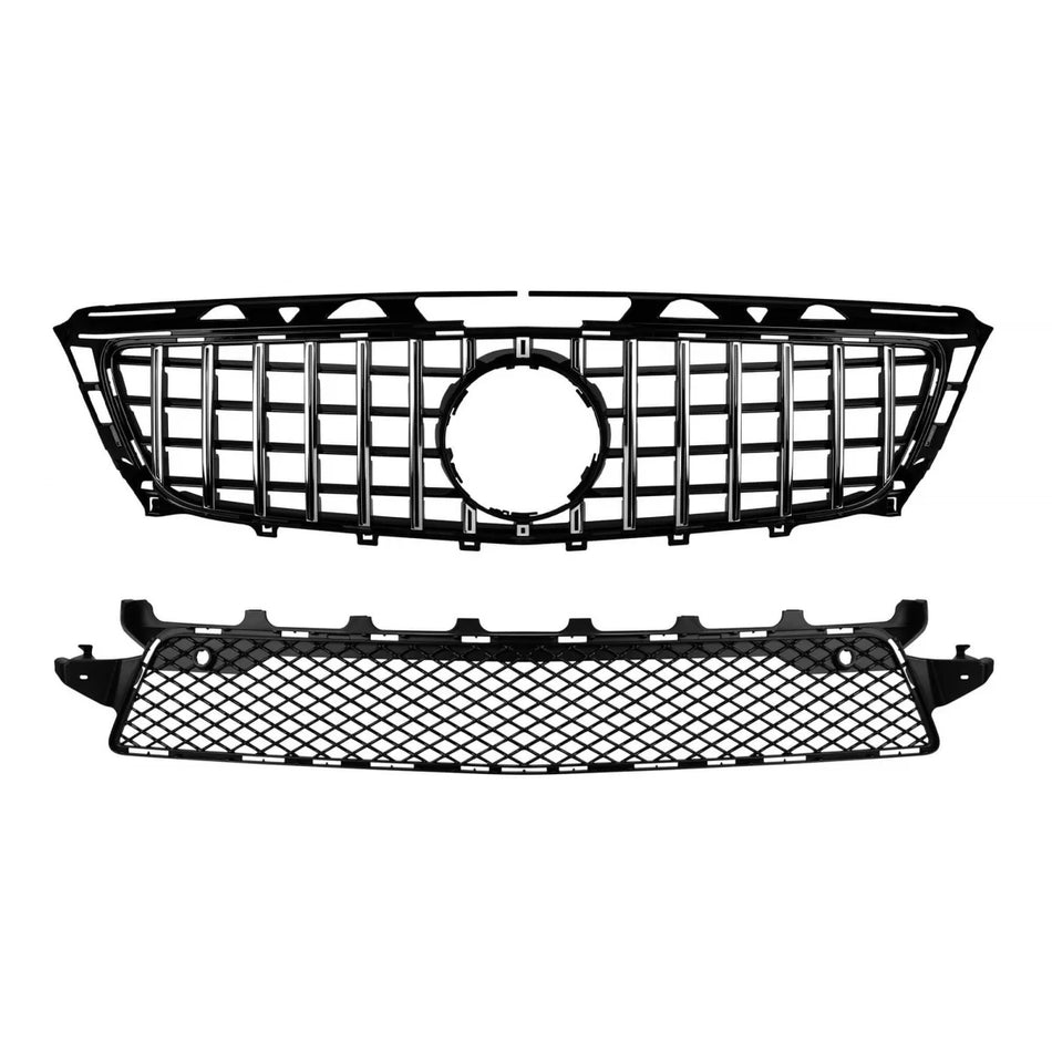 Griglia Anteriore Cromata e Nera Set Centrale per Mercedes CLS C218 2011-2014