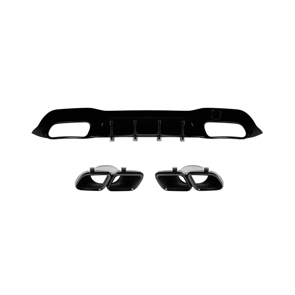 Diffusore Posteriore GT63S con Terminali Neri per Mercedes a Design GT X290