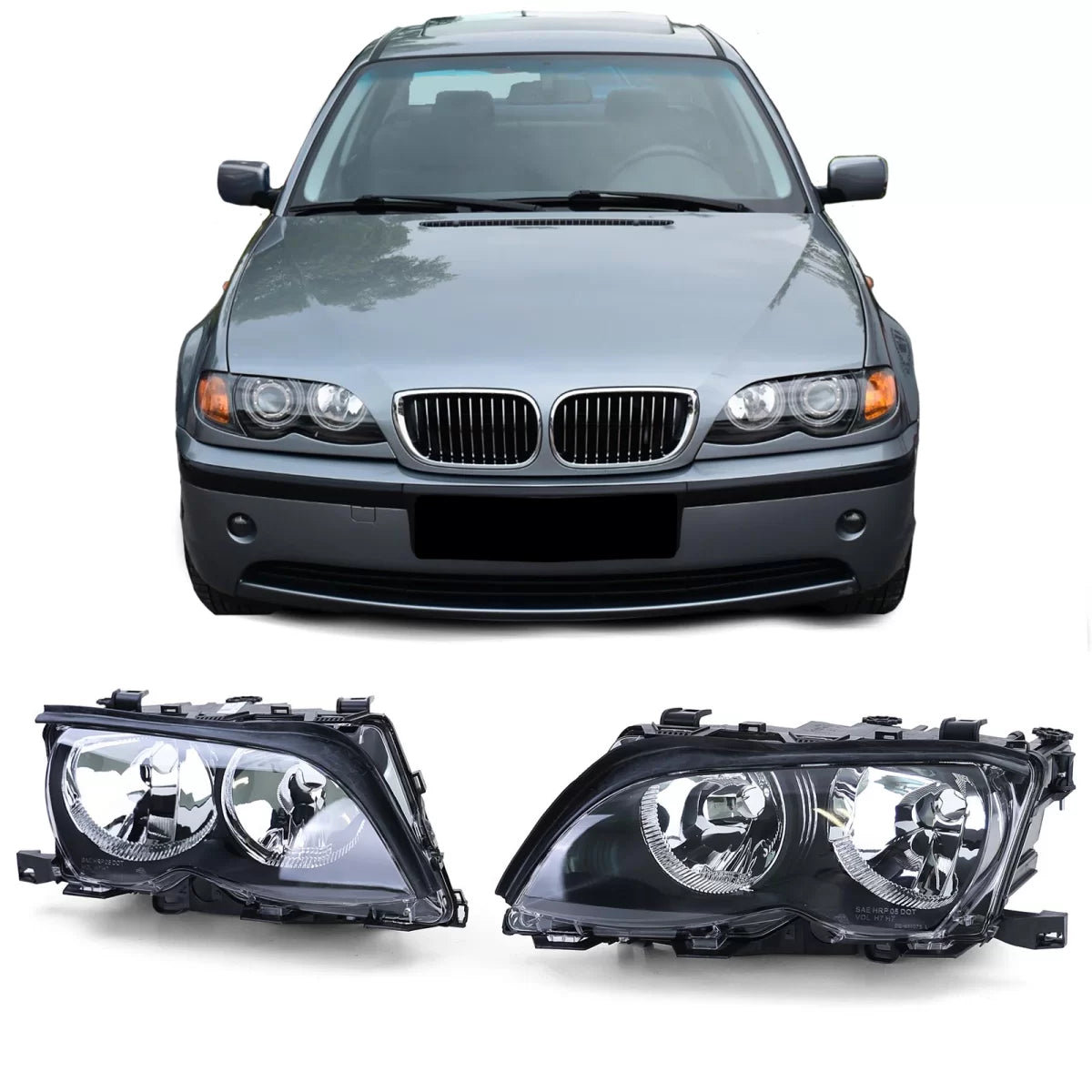 Fari Anteriori H7 con Motori Regolazione per BMW Serie 3 E46 Berlina Touring