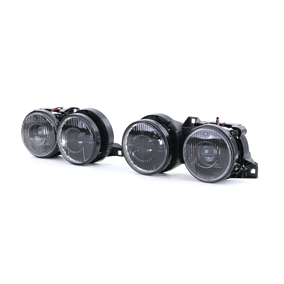 Fari Anteriori Neri Fumé per BMW Serie 3 E30 87-93
