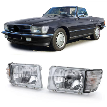 Fari Anteriori Senza Regolazione 6 Pin con Indicatori Bianchi per Mercedes SL
