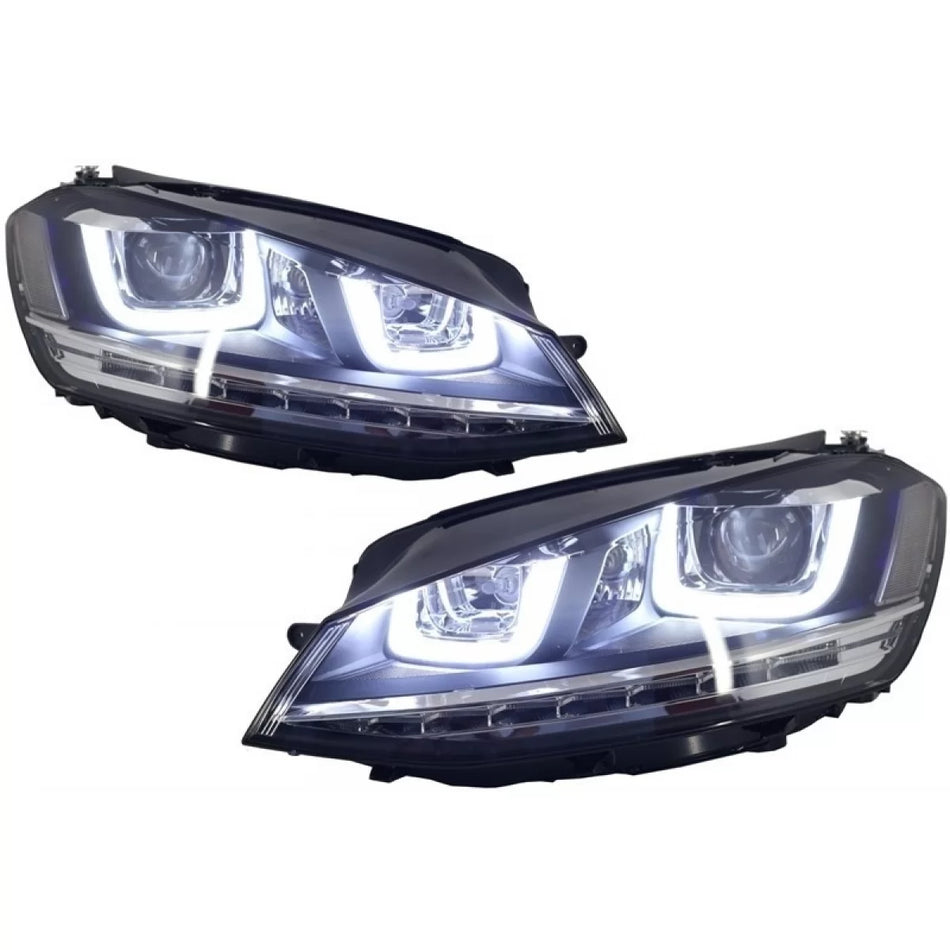 Fari 3D LED DRL con Frecce Dinamiche Anteriori per Volkswagen Golf 7 Vii