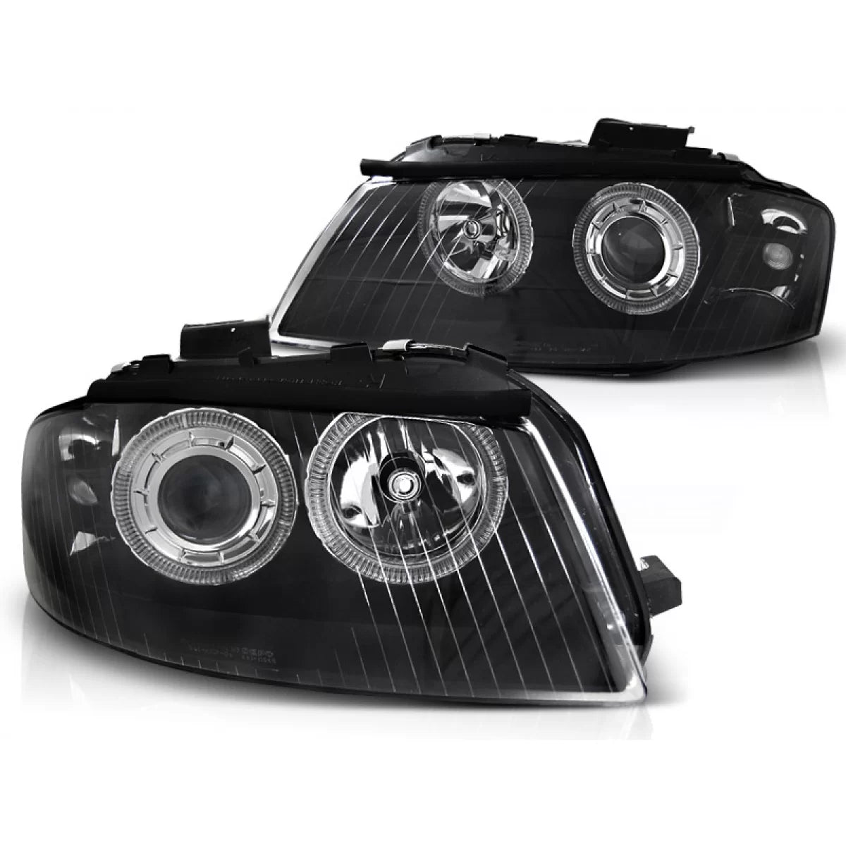 Fari Angel Eyes Neri Anteriori per Audi A3 8P 05.03-03.08