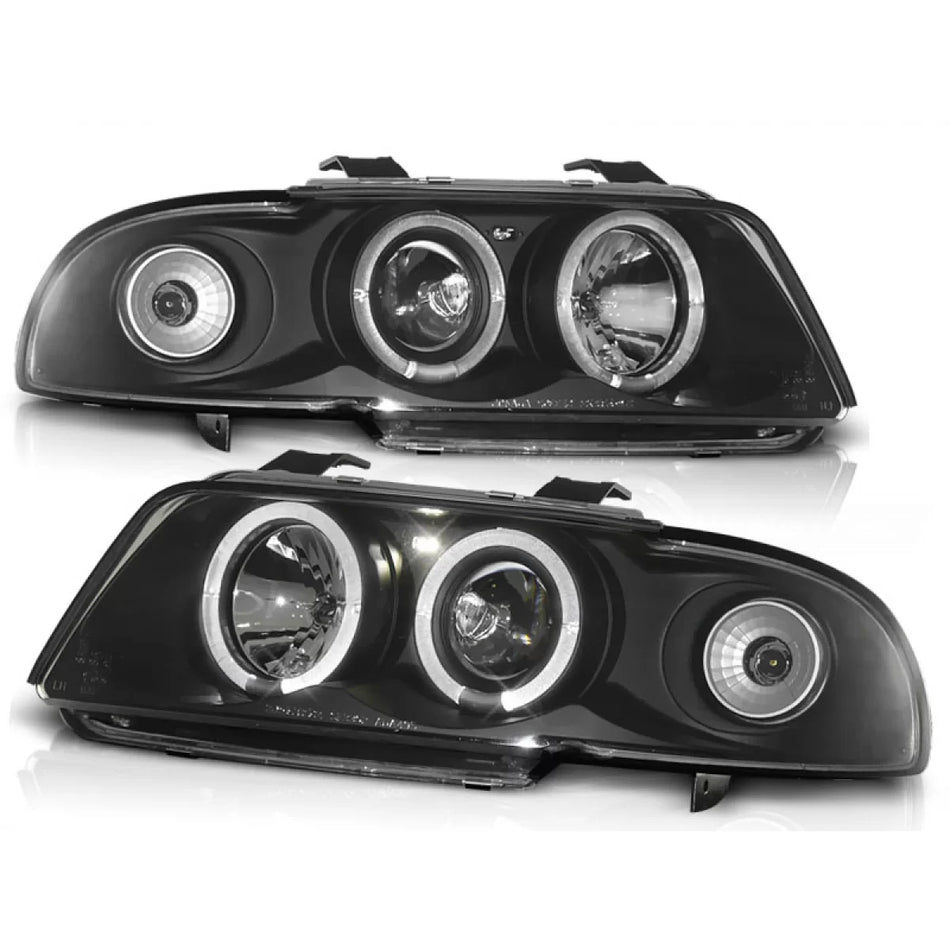 Fari Angel Eyes Neri Anteriori per Audi A4 11.94-12.98