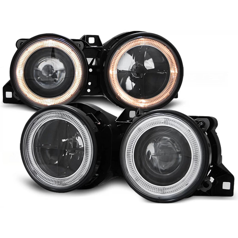Fari Angel Eyes Neri Anteriori per BMW E30 11.82-06.94
