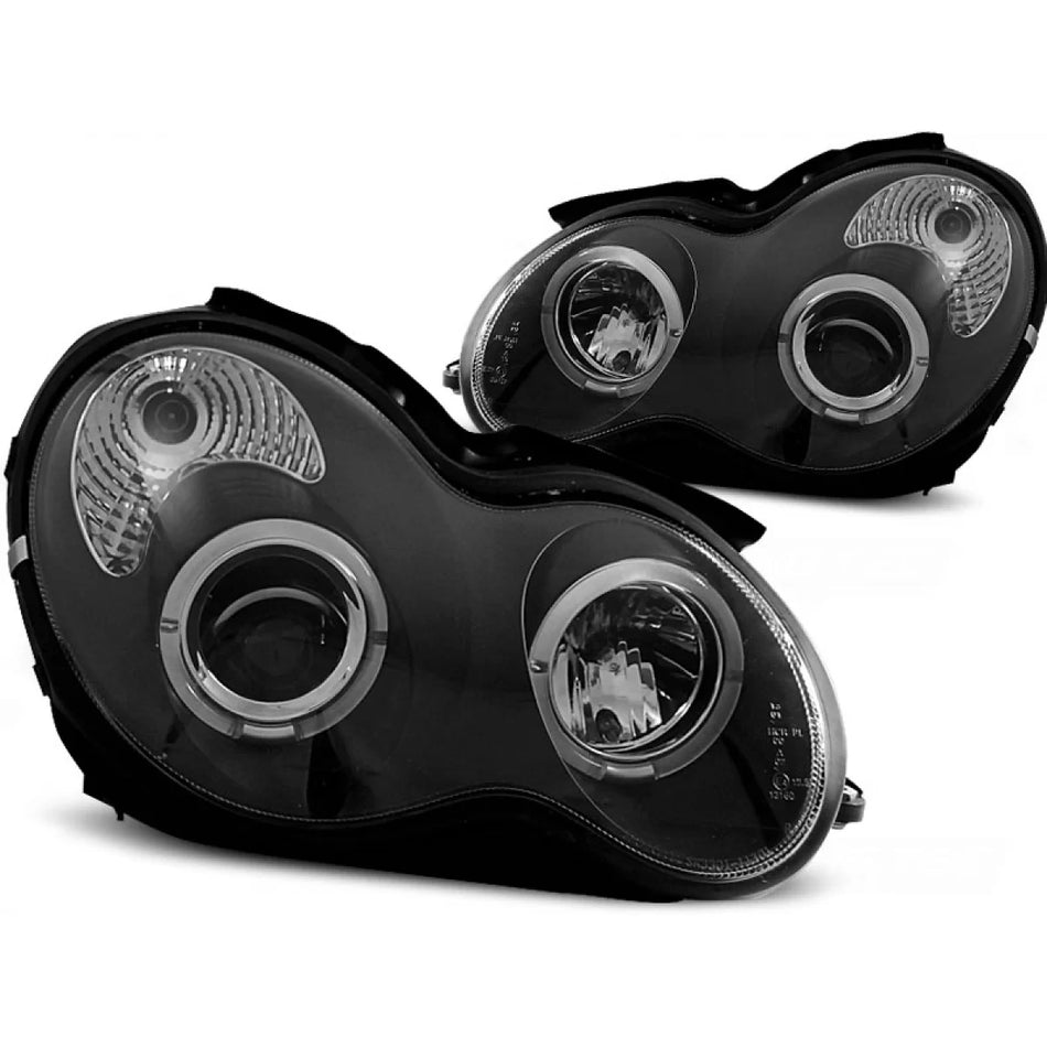 Fari Angel Eyes Neri Anteriori per Mercedes C-klasa W203 07-04