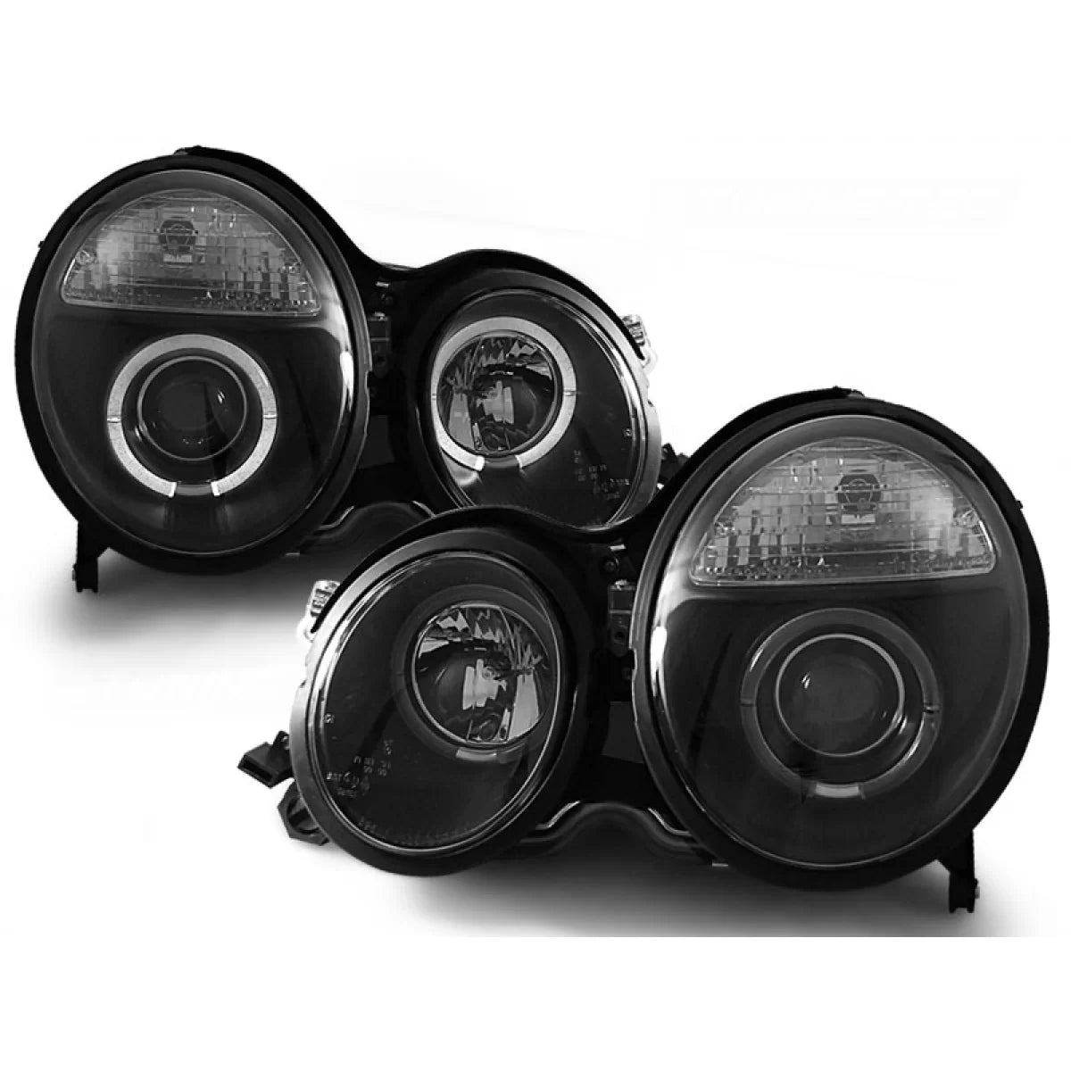 Fari Angel Eyes Neri Anteriori per Mercedes E-klasa W210 06.99-02