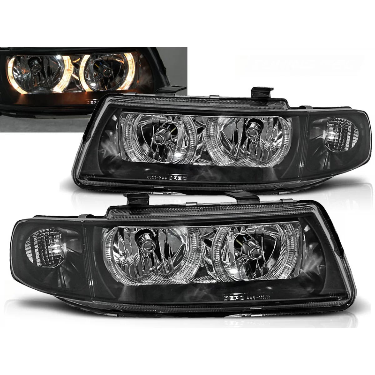 Fari Angel Eyes Neri Anteriori per Seat Leon Toledo 04.99-08.04
