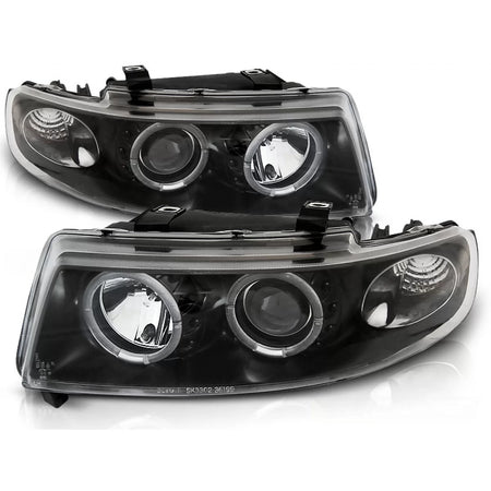 Fari Angel Eyes Neri Anteriori per Seat Leon Toledo 04.99-08.04