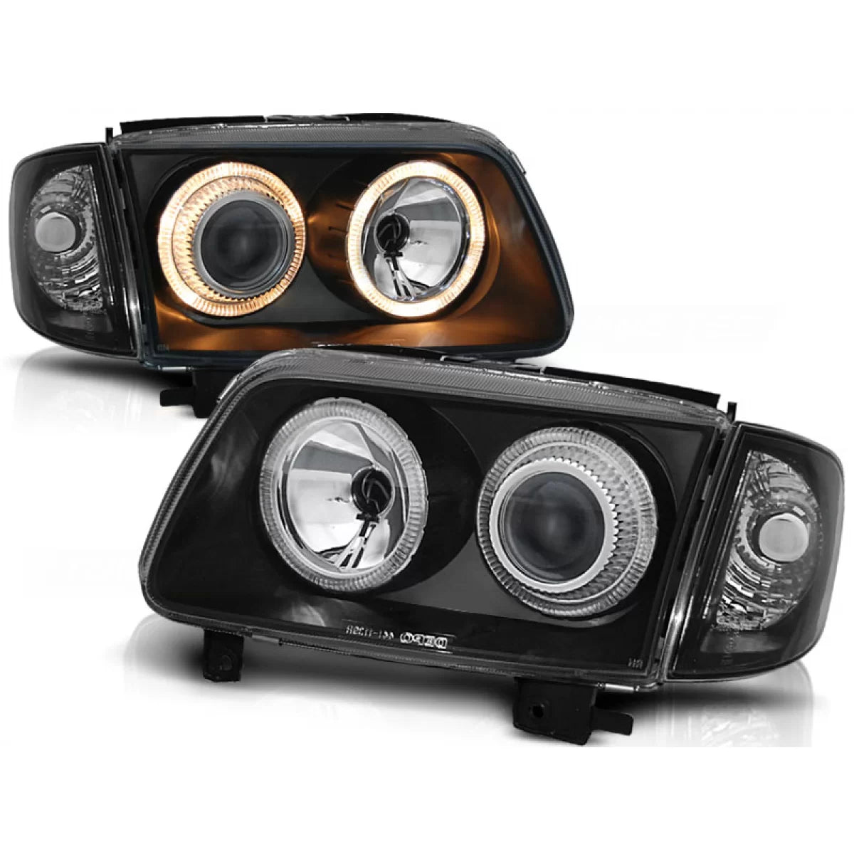 Fari Angel Eyes Neri Anteriori per Volkswagen Polo 6N2 10.99-10.01