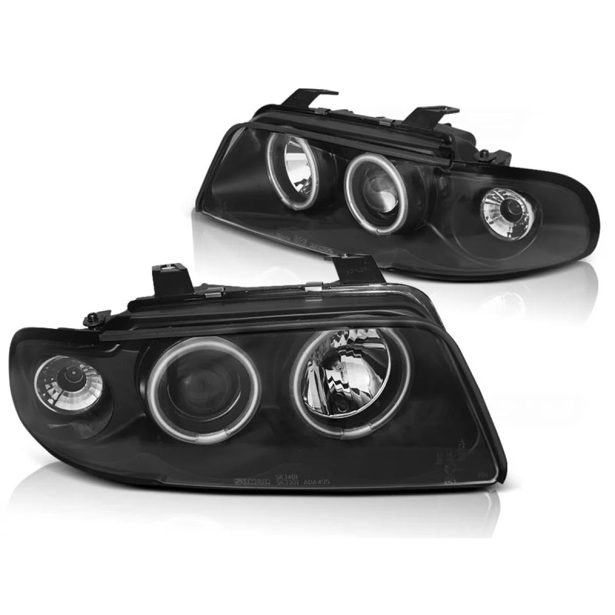 Fari Angel Eyes CCFL Neri Anteriori per Audi A4 11.94-12.98
